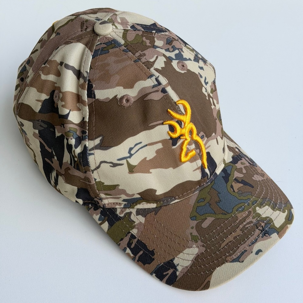 Browning Camo Baseball Hat Buckmark Logo Hunting Cap Adjustable Strapback